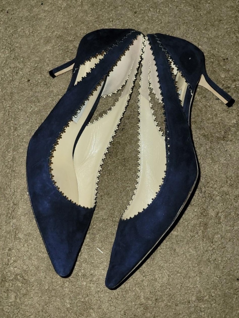 Classic Navy Suede Pointed-Toe Jimmy Choo Heels